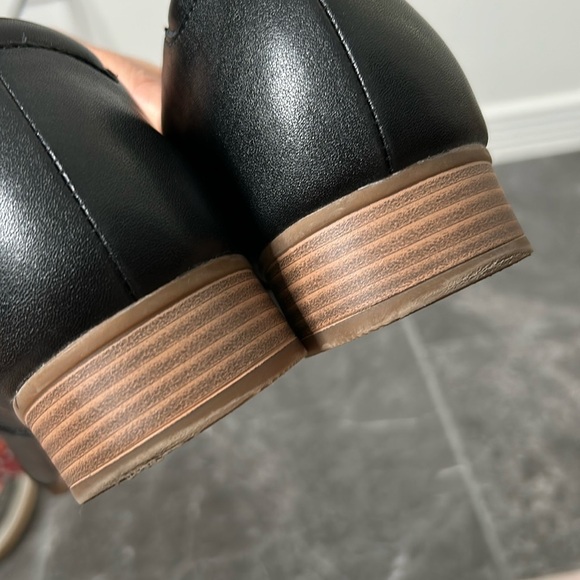 Clarks Juliet Palm Loafer Black Slip On Stacked Heel Size 11 Leather Loafer Fall - Picture 13 of 13